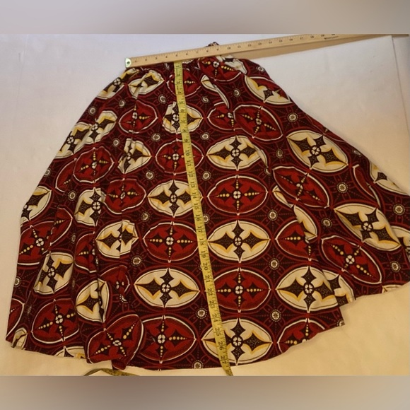 Ankara block print cotton circle skirt with red yellow print small - Picture 3 of 6